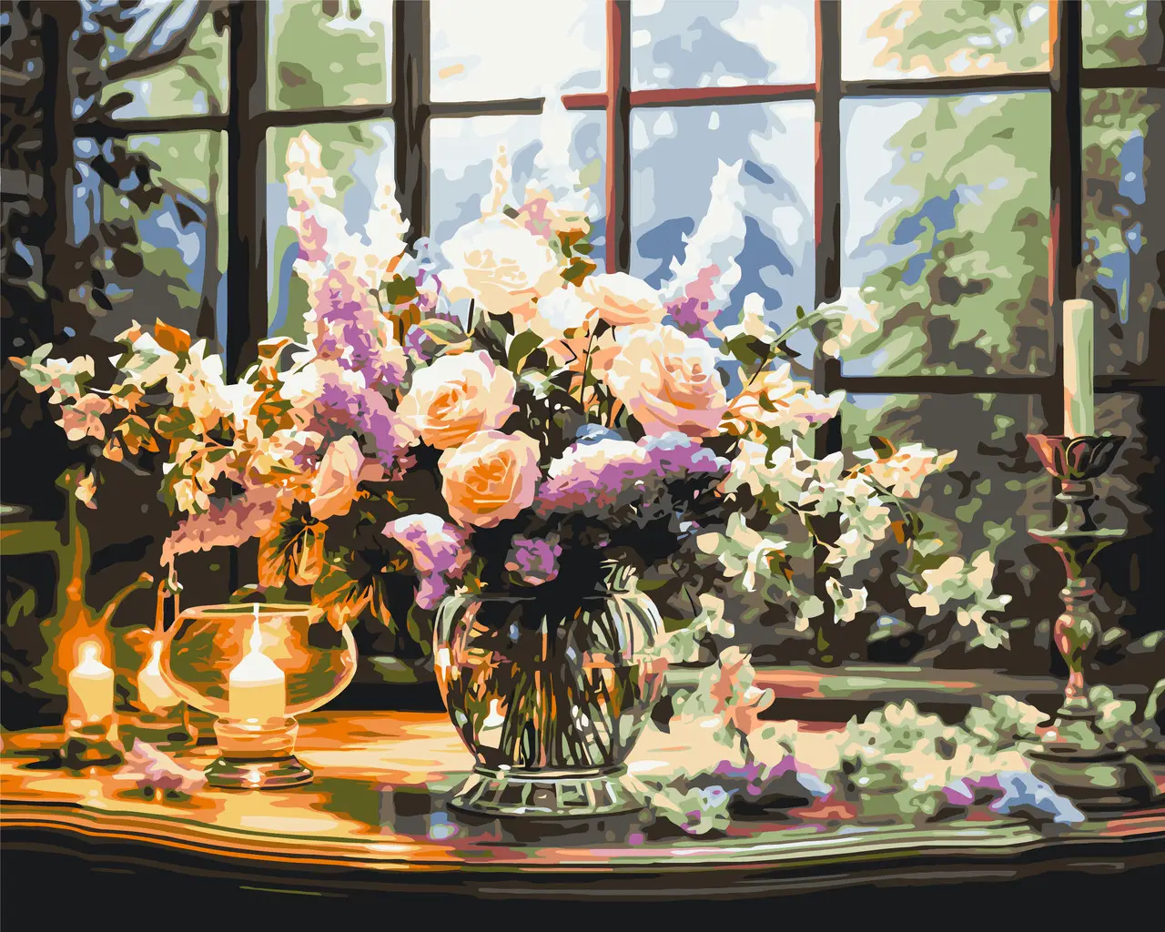 Картина по номерам ORIGAMI Полевые цветы на столе 40х50 см (LW32450)