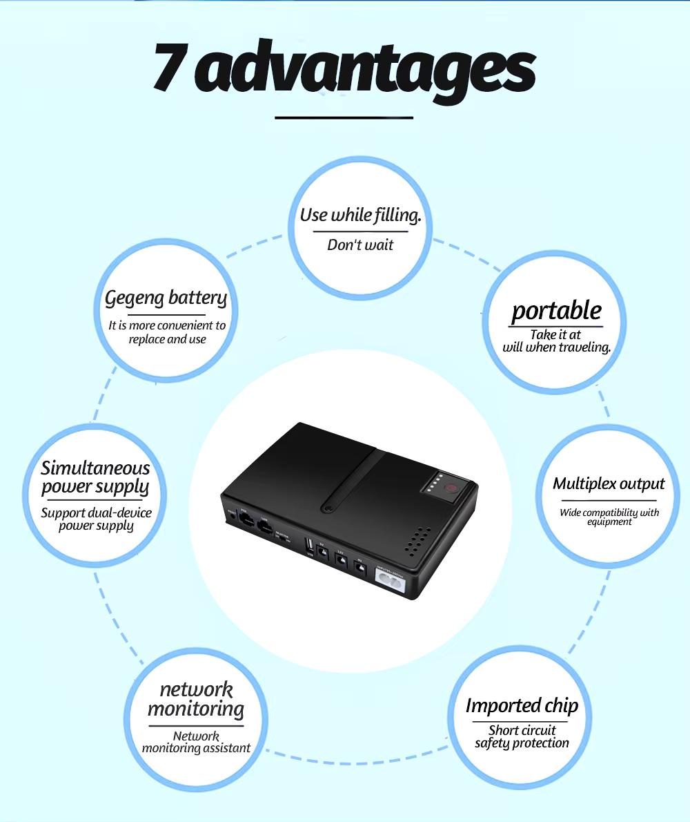 Источник бесперебойного питания DC1018L POE дизайн 2 18650х4 Black (DC1018LNDNBK) - фото 7