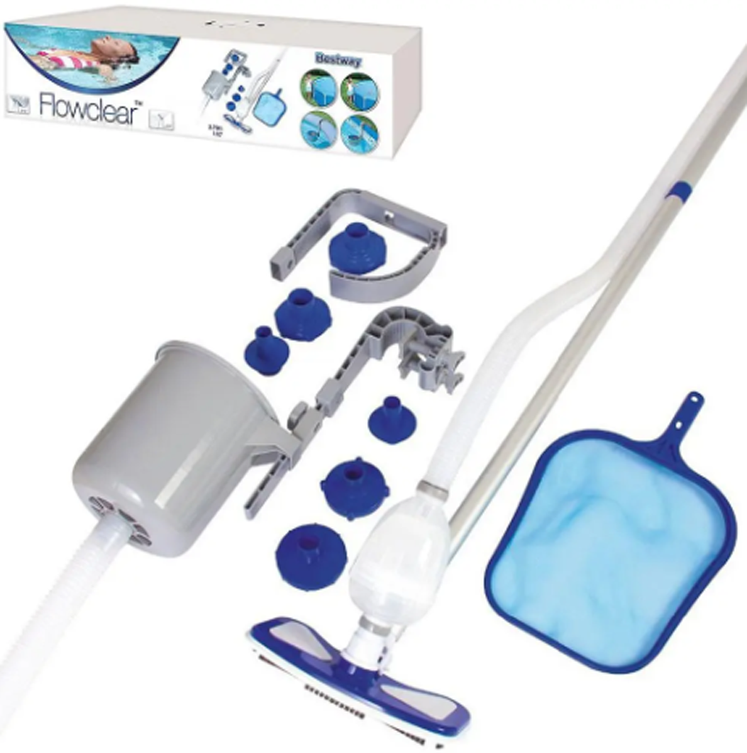 Комплект для чищення басейну Bestway 58237 зі скімером та ручним пилотягом для надувних і каркасних басейнів (34-9-58237) - фото 2 Комплект для чищення басейну Bestway 58237 зі скімером та ручним пилотягом для надувних і каркасних басейнів (34-9-58237) - фото 2