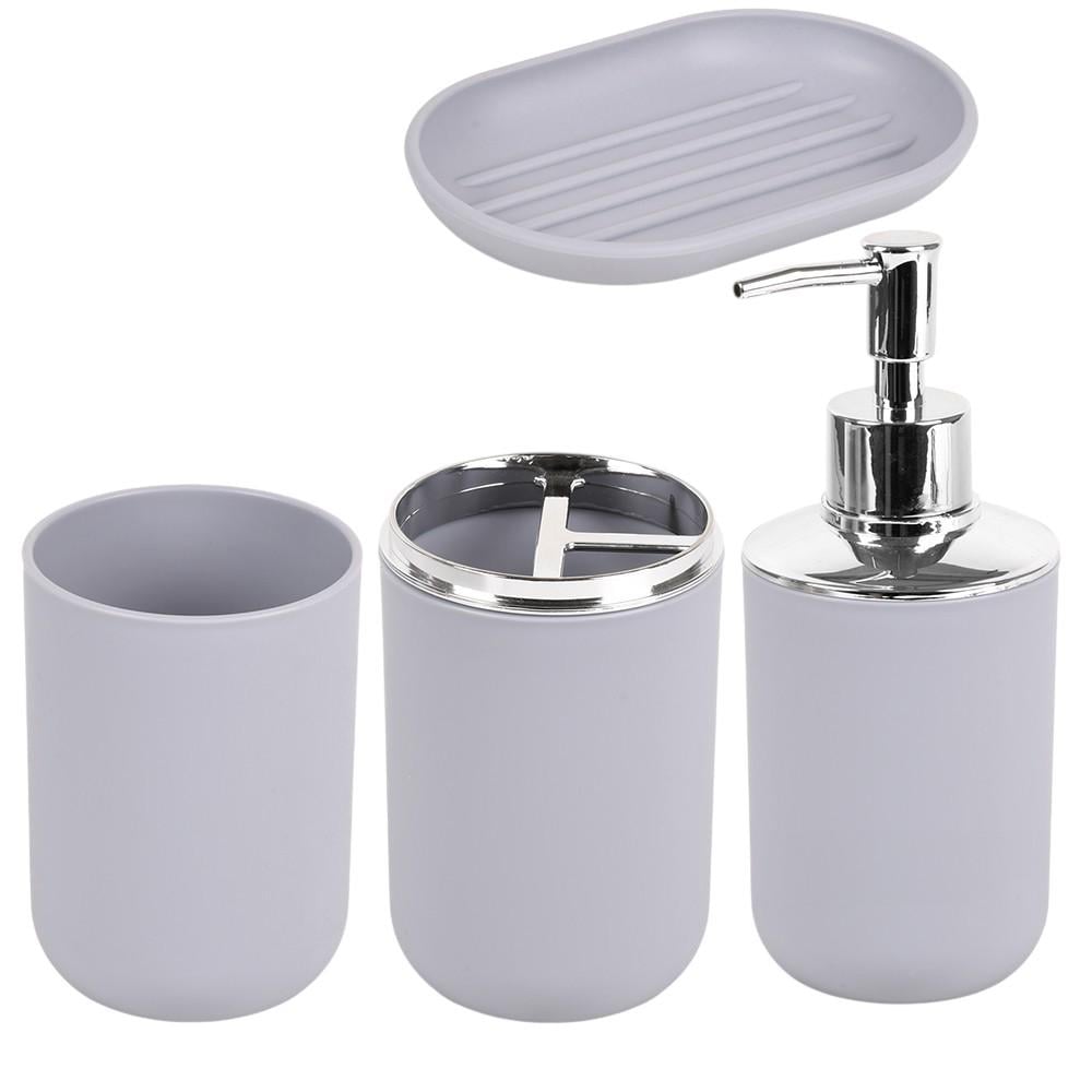 Набор для ванной YUFEI HOME R34117-GR 4 шт. 25х22х7 см Серый (35895361)