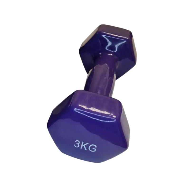 Гантель із вініловим покриттям Feel Fit 1 шт. 3 кг Фіолетовий - фото 1 Гантель із вініловим покриттям Feel Fit 1 шт. 3 кг Фіолетовий - фото 1