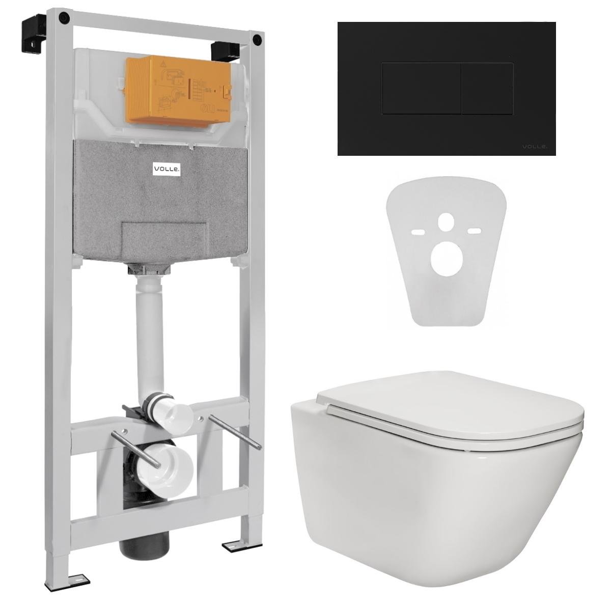 Комплект инсталляции VOLLE MASTER NEO A34H470000+201010+221818 с унитазом кнопка Черный (76299)