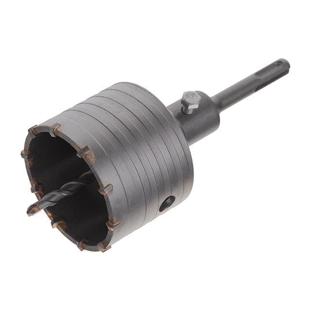 Комплект Intertool SD-7075 свердло корончасте по бетону 75 мм/перехідник SDS Plus 100 мм