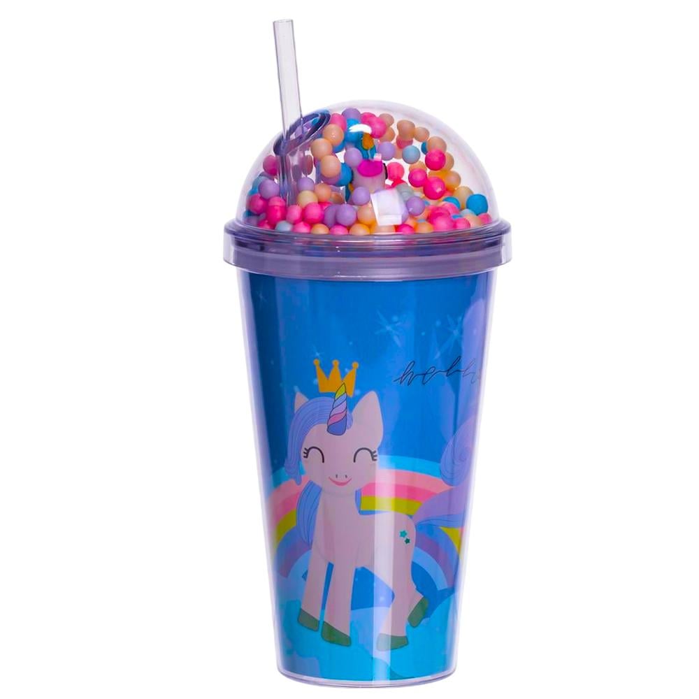Стакан многоразовый Единорог с крышкой и трубочкой Синий (HP-18-2BL) Стакан многоразовый Единорог с крышкой и трубочкой Синий (HP-18-2BL)