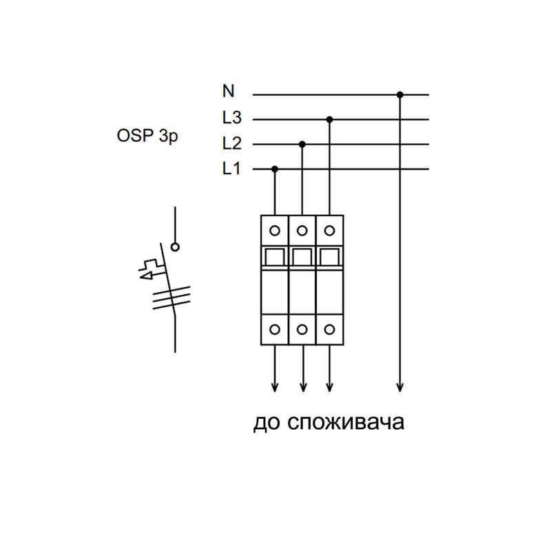 Обмежувач струму ETI OSP-6 3P 25А 6кА D (2185034) - фото 3