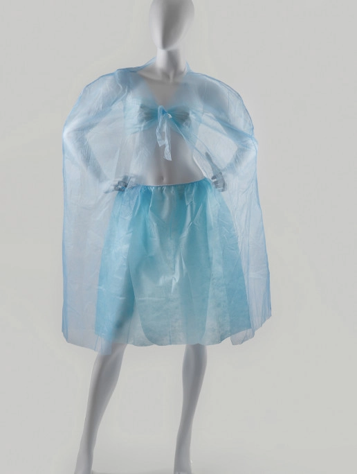 Накидка одноразова для відвідувача зі спанбонду Блакитний