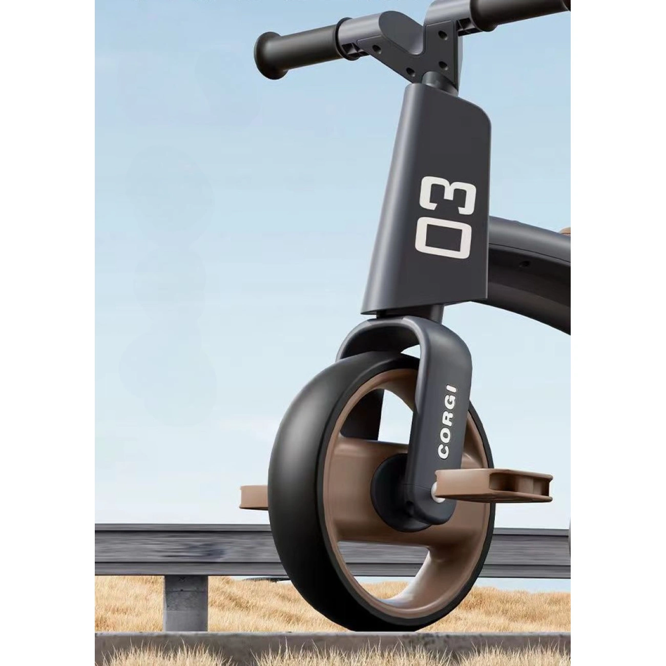 Дитячий велосипед триколісний Corgi N1 12" з музикою та LED-підсвіткою (25547476) - фото 4