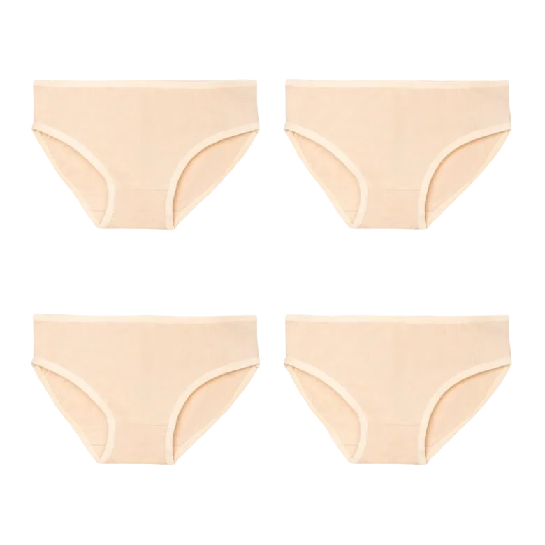 Трусы-бикини детские хлопковые для девочки Gabbi Стандарт 4 шт. 110 см Бежевый (12855)