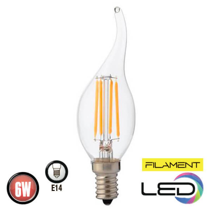 Лампа декоративна Horoz Filament flame - 6 6 Вт Е14 2700 К Прозорий - фото 2