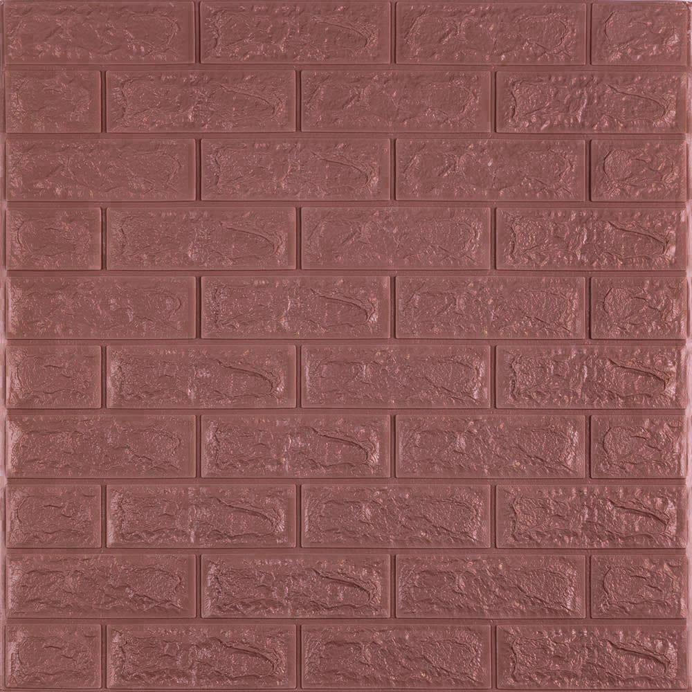 3D-панель самоклеющаяся Sticker Wall Кирпич/Кофе/Баклажан 700х770х7 мм (Панель-18-7мм)