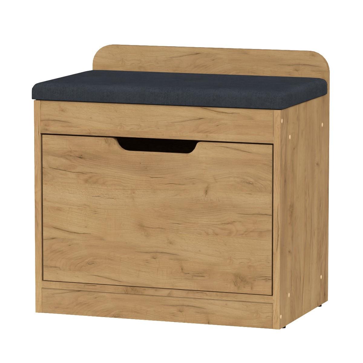 Тумба під взуття Компаніт SC-8 з сидінням 60х38х60 см Дуб Крафт Золотий (28305022) - фото 1