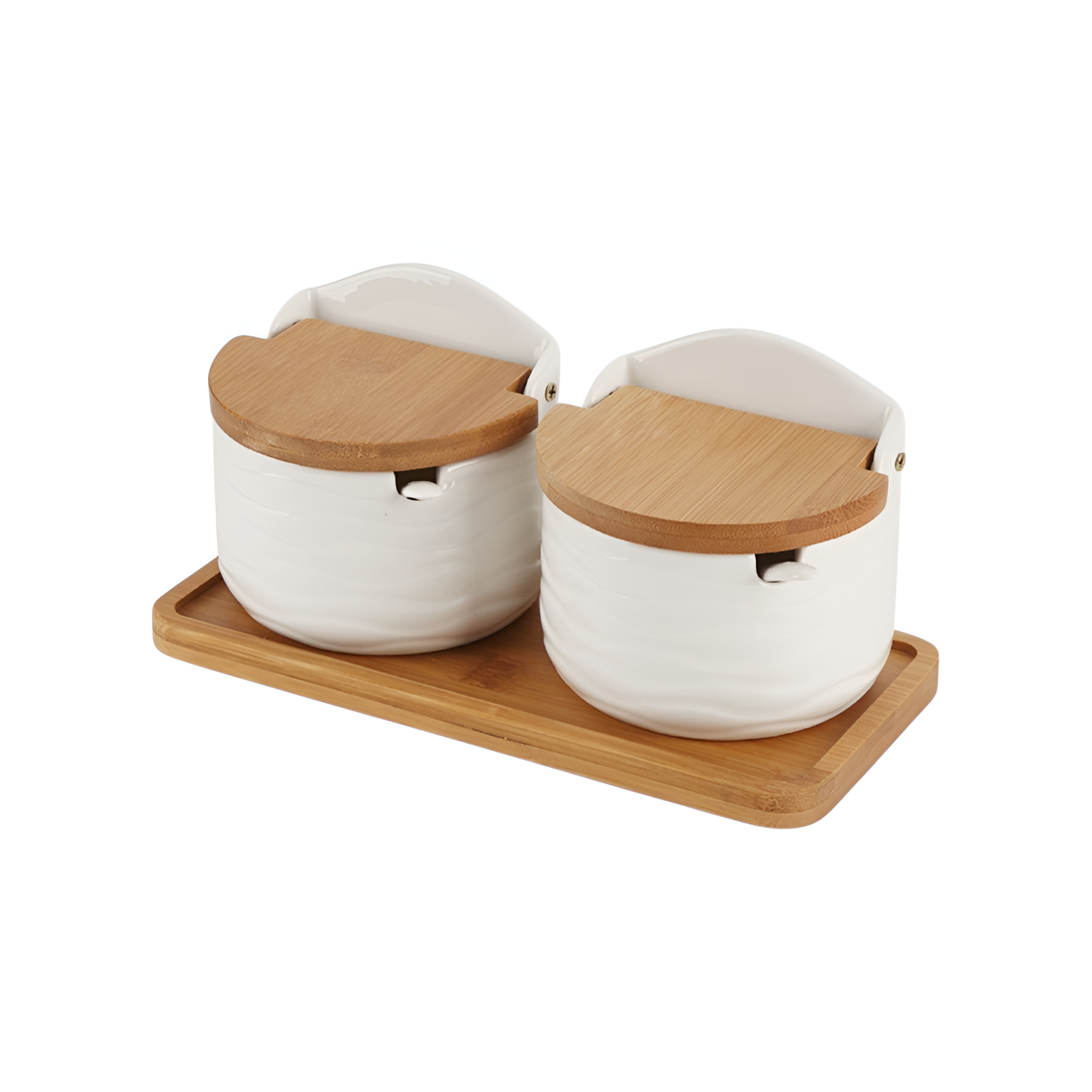 Набор баночек с крышками для хранения сыпучих 2 шт. Белый