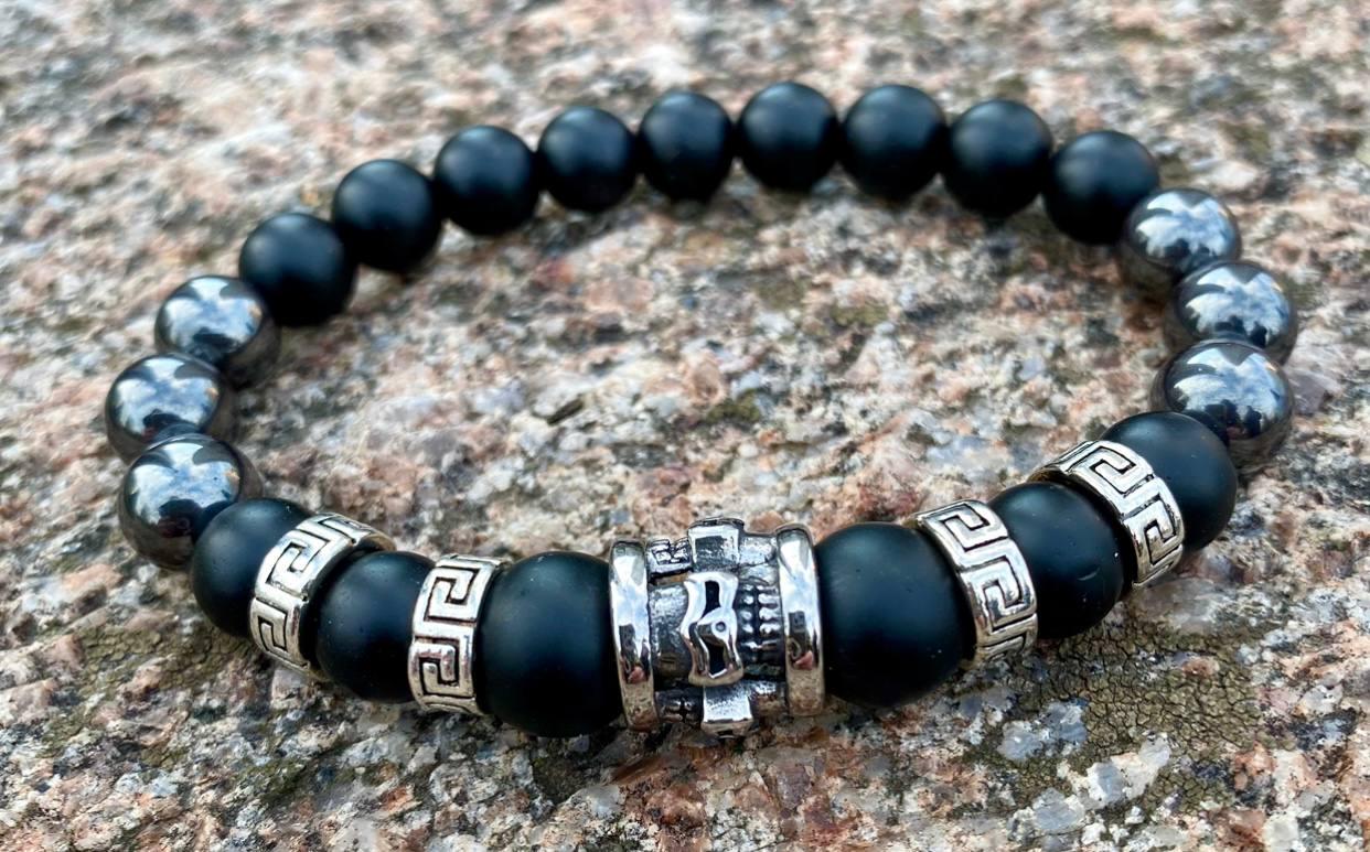 Браслет LITAURS из натурального камня оникс и металлическими вставками L 18-21 см (24115-1) - фото 5 Браслет LITAURS из натурального камня оникс и металлическими вставками L 18-21 см (24115-1) - фото 5