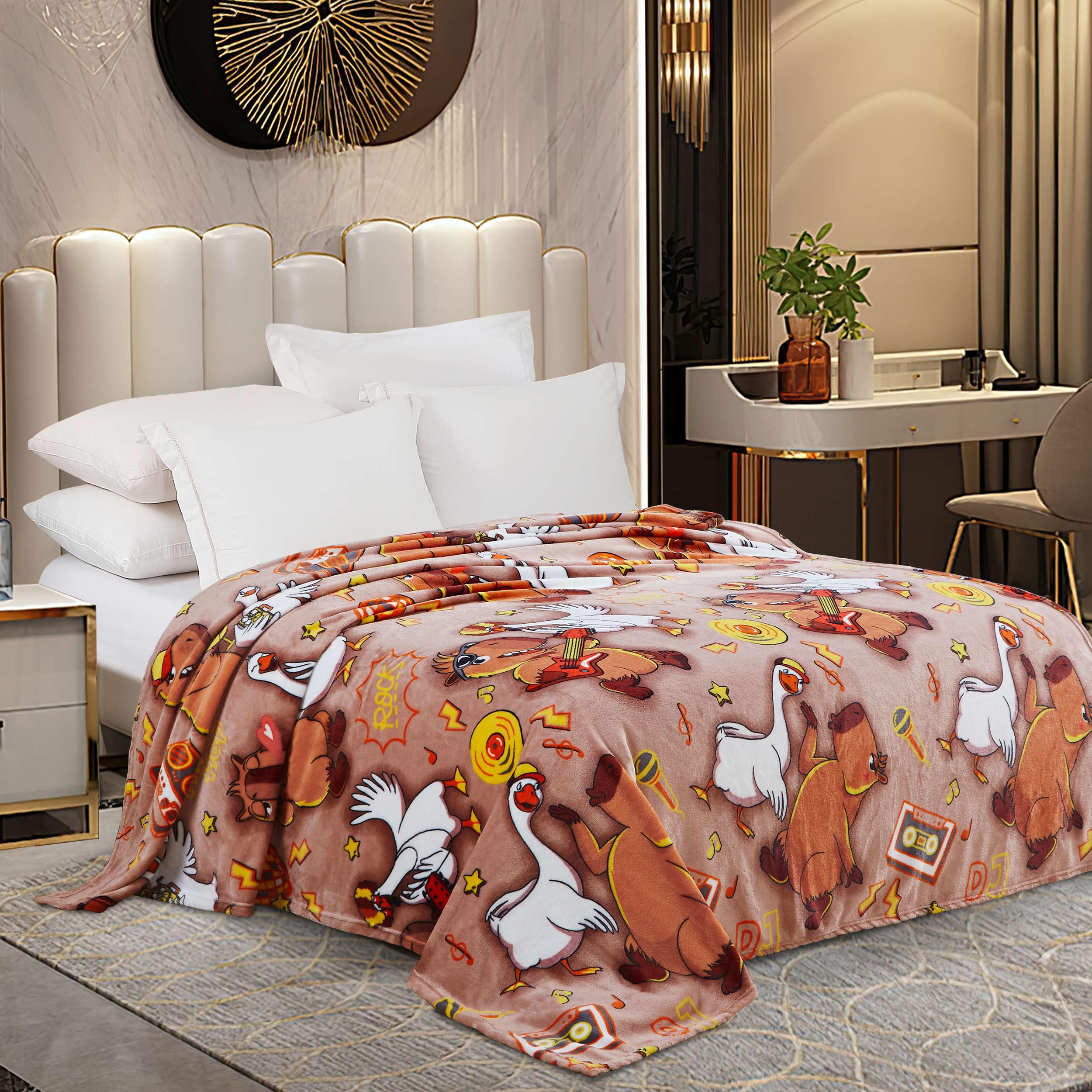 Плед флісовий Капібари та гуси 150x200 см (8188)