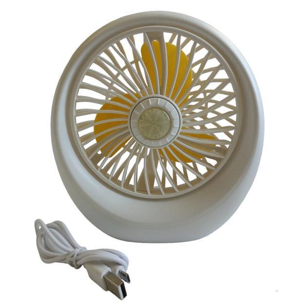 Вентилятор настольный портативный DianDi Mini Fan SQ-1978A аккумуляторный с USB-зарядкой Белый