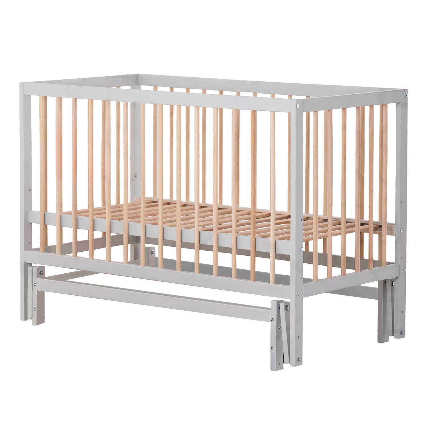 Детская кроватка София-2 шарнир/подшипник с опускаемой боковиной Gray/Brown (143649)