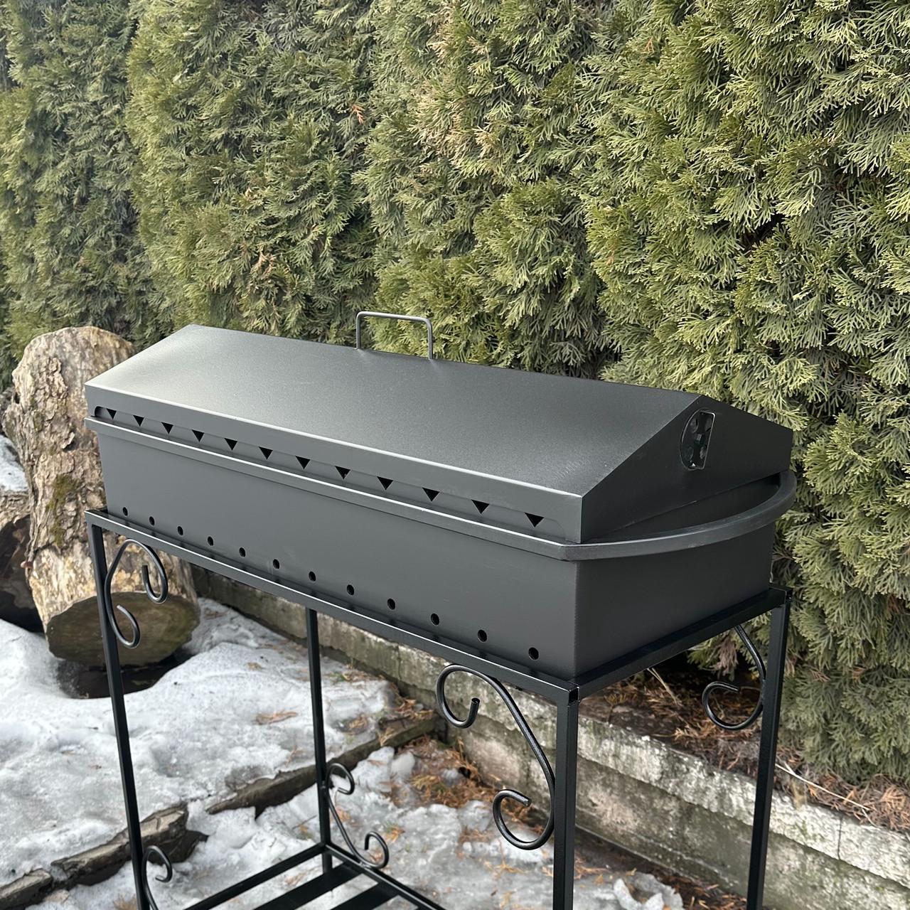 Кришка універсальна-барбекю Metalzavod для мангалу на 12 шампурів 86,5х33х13 см (KRSHK-MB12) - фото 7 Кришка універсальна-барбекю Metalzavod для мангалу на 12 шампурів 86,5х33х13 см (KRSHK-MB12) - фото 7