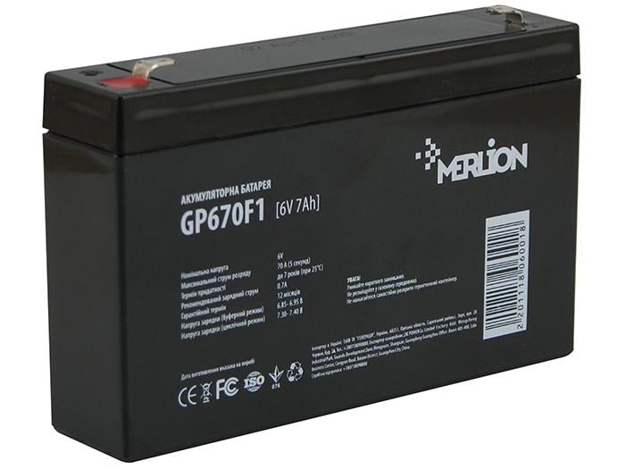 Аккумулятор Merlion GP670F1 6 В 7 Ахч