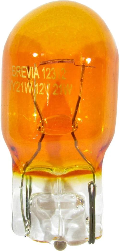 Лампочка без цоколя Brevia WY21W 12V-21Вт WX3x16d 10 шт. 12312C 12V W21W Желтый