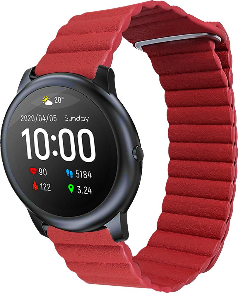 Ремінець шкіряний Genis для Haylou Smart Watch Solar LS05 Red (26530-2D) Ремінець шкіряний Genis для Haylou Smart Watch Solar LS05 Red (26530-2D)