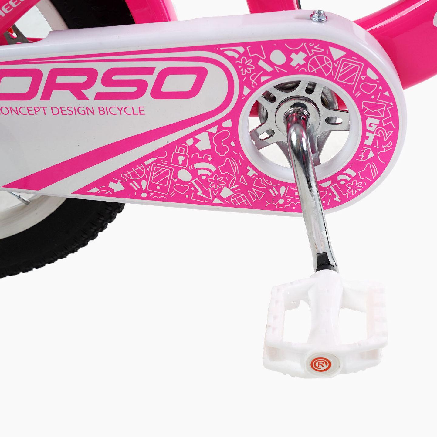 Велосипед двоколісний дитячий Corso 14" Nice з кошиком та багажником Малиновий - фото 5 Велосипед двоколісний дитячий Corso 14" Nice з кошиком та багажником Малиновий - фото 5