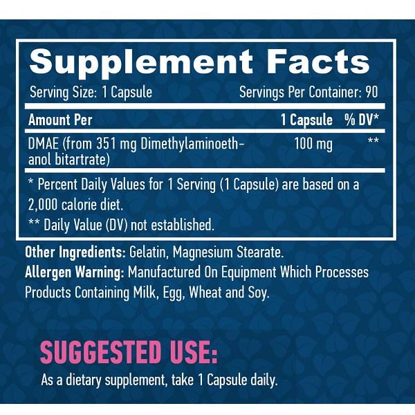 Диметиламиноэтанол Haya Labs DMAE 351 mg 90 caps - фото 2