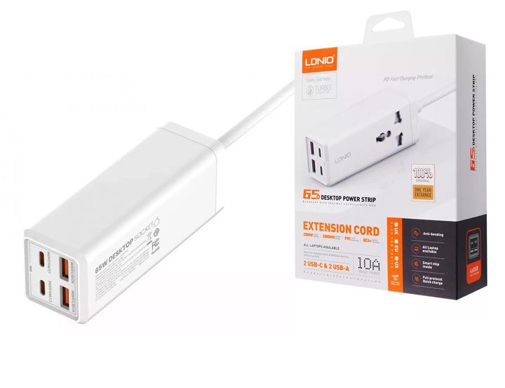 Зарядное устройство Ldnio 65 W/10A/2xUSB/2xType-C/Quick charge для MacBook/Asus/Lenovo/HP/Google/Huawei/Samsung - фото 7