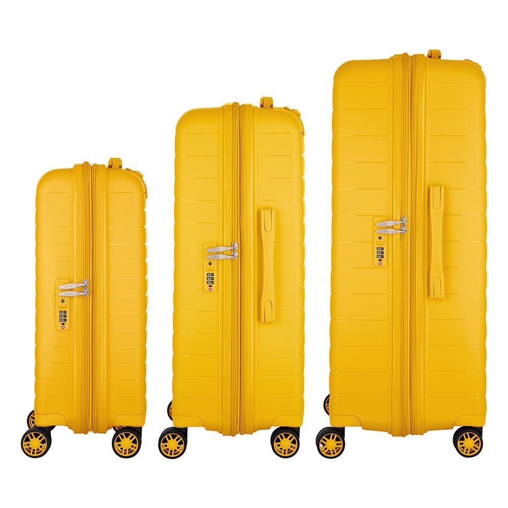 Набір валіз дорожніх 2E Aero поліпропілен замок TSA з 4 колесами S/M/L Бурштиново-жовтий (2E-SPP-AERO-SET3-AY) - фото 3