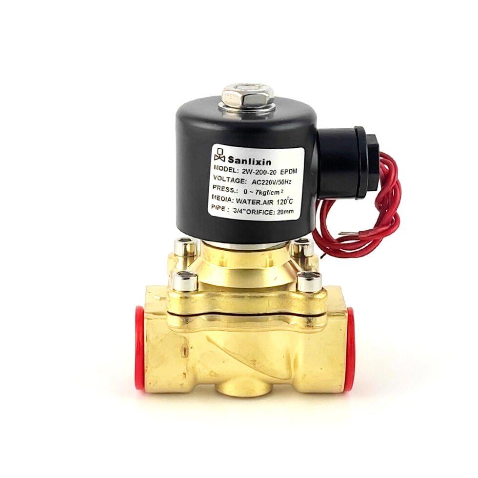 Нормально закрытый клапан прямого действия Sanlixin 2W-200-20C EPDM AC220V 0-7 bar 3/4" (66778801345)