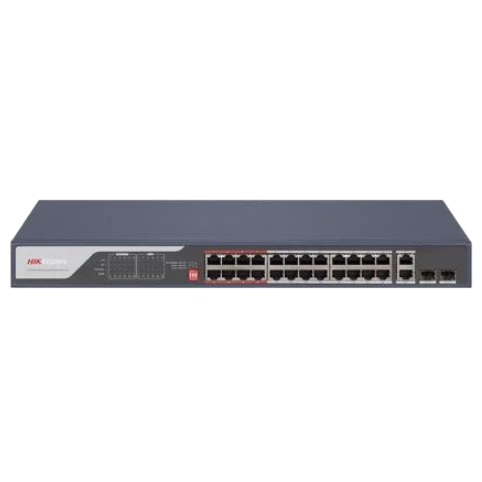 Комутатор некерований Hikvision DS-3E0326P-E C PoE 28 портів