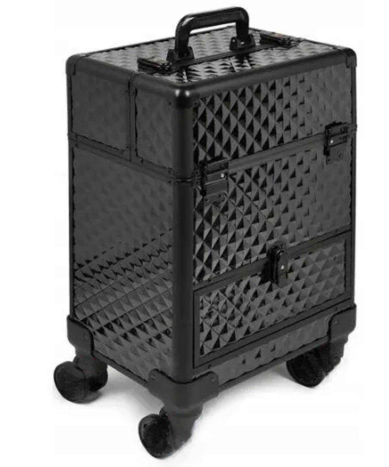 Кейс для косметики Ромб на колесах Чорний (S-011)