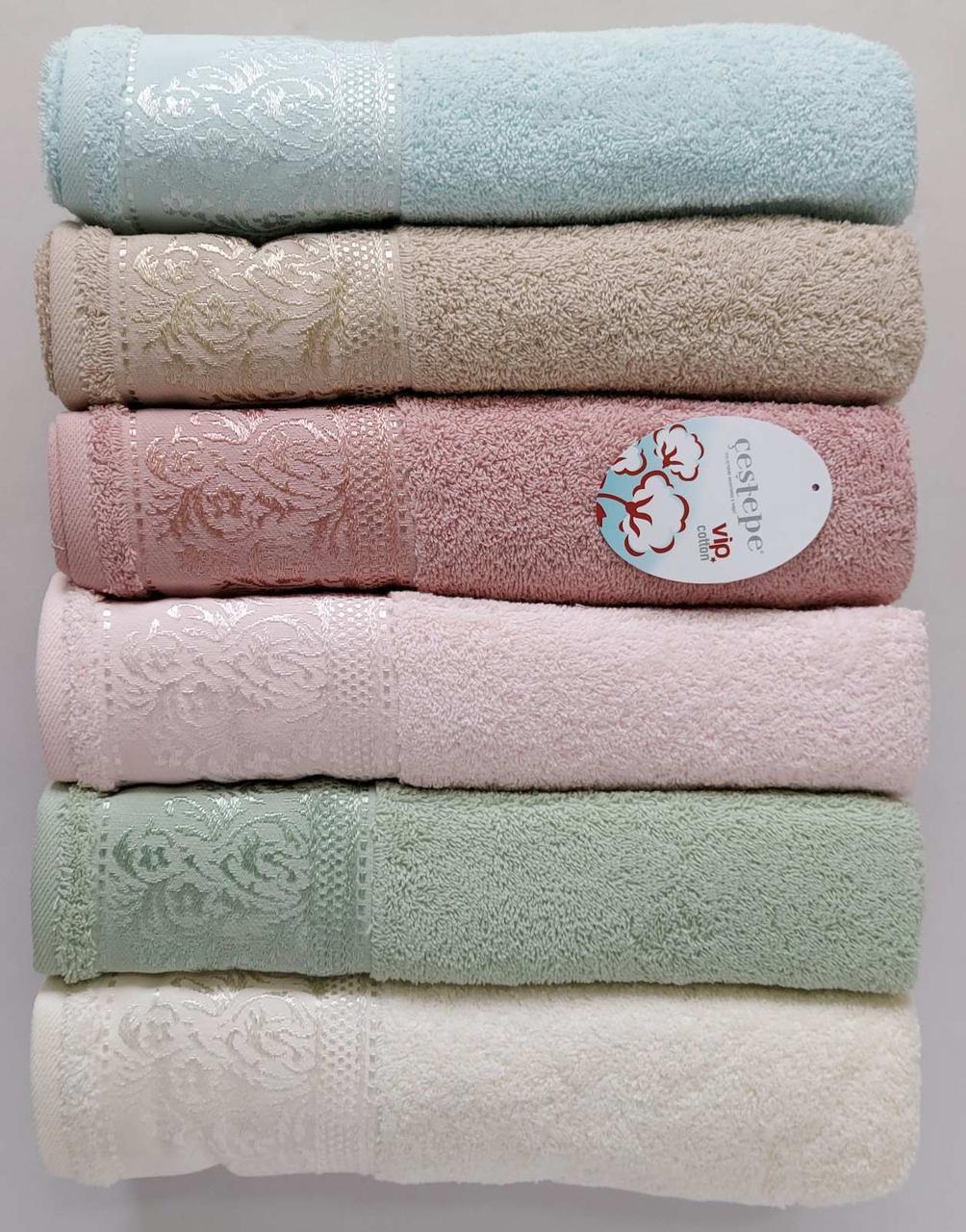 Набор полотенец Cestepe VIP Cotton Ekose 70х140 см 6 шт. (14319104)