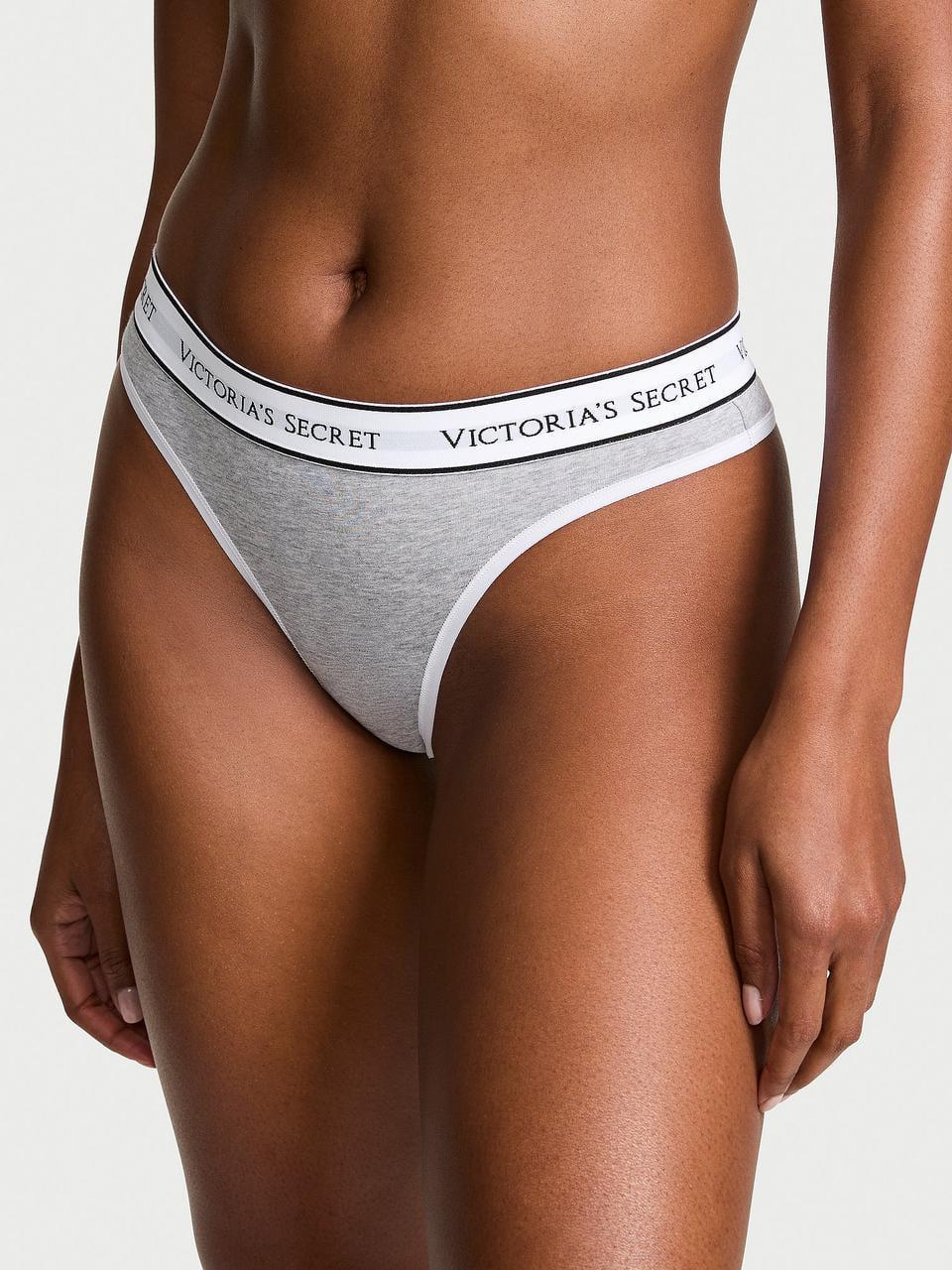 Трусики женские Victoria's Secret Logo Cotton Thong XL Серый (535189968755) Трусики женские Victoria's Secret Logo Cotton Thong XL Серый (535189968755)