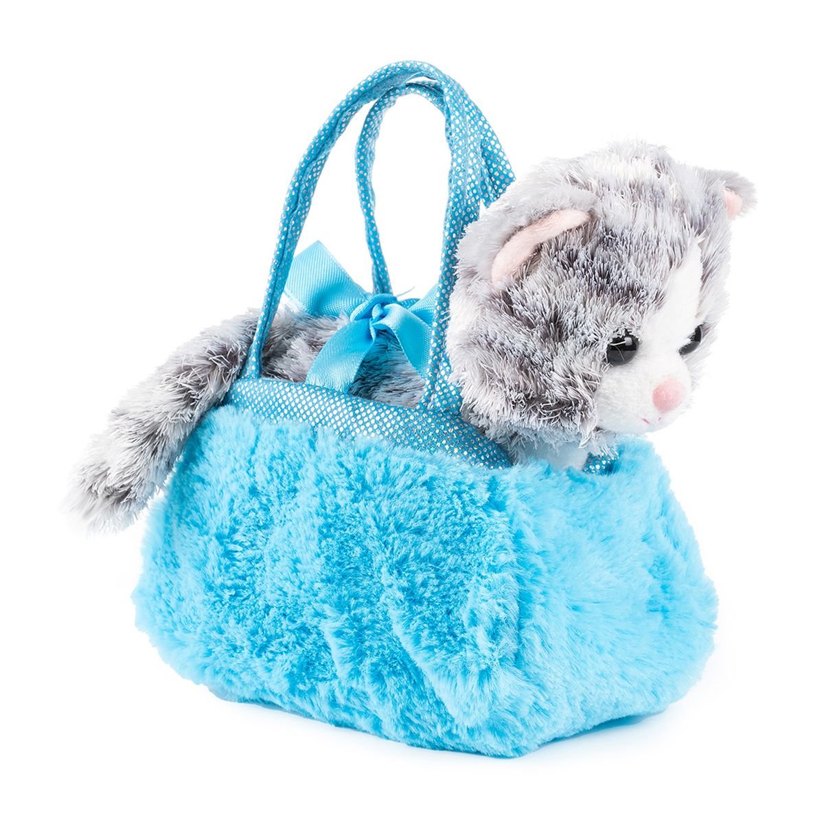 Іграшка котик м'яка FANCY SUMK0 18x17x11 см Сіро-блакитний