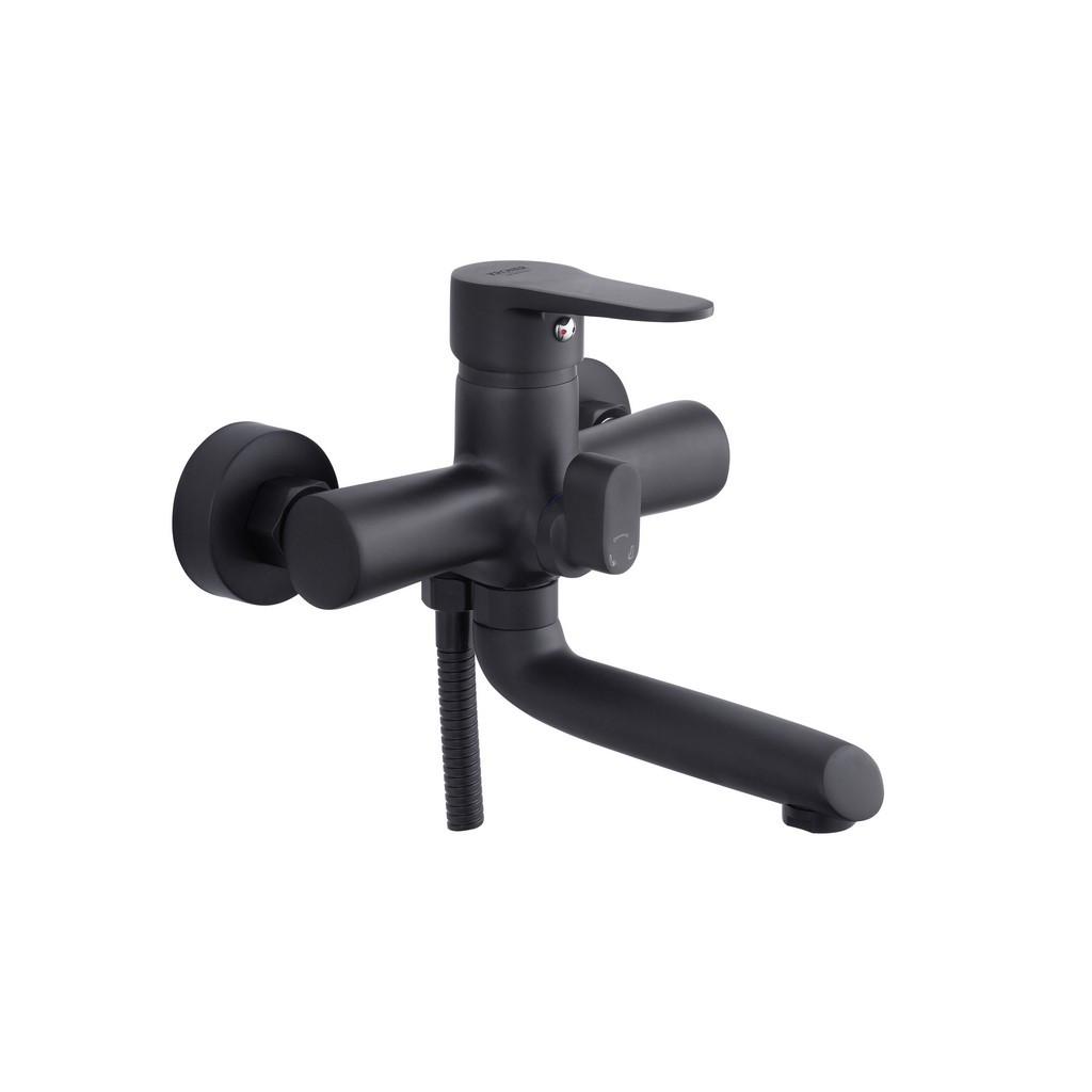 Смеситель для ванны Kroner KRM Elbe SCH060 с душевым гарнитуром Черный (CV023770)