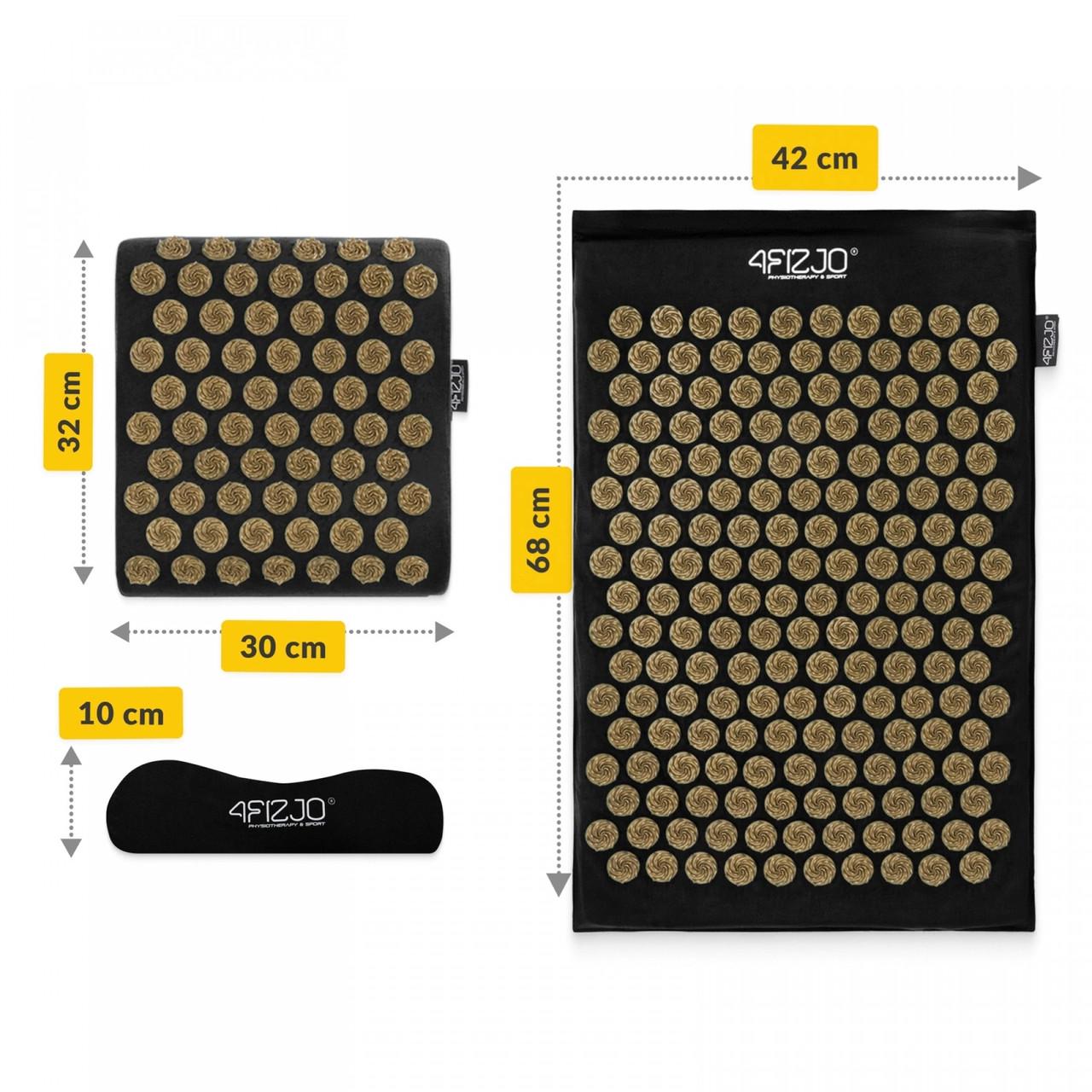 Коврик акупунктурный с подушкой 4fizjo Ergo Mat Аппликатор Кузнецова Black/Gold (P-5907739313881) - фото 9 Коврик акупунктурный с подушкой 4fizjo Ergo Mat Аппликатор Кузнецова Black/Gold (P-5907739313881) - фото 9