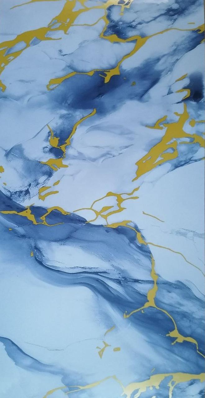 Панель самоклеюча глянцева РЕТ під колір структури 600х300х2,5 мм Пастельний світлий морський синій (VN3-105) - фото 2