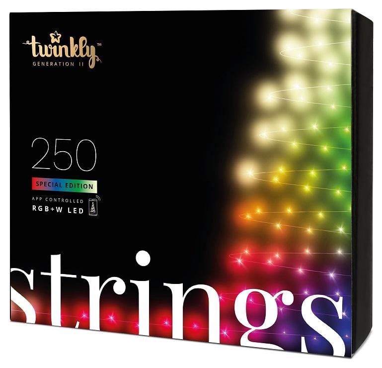 Гірлянда світлодіодна Twinkly Strings RGBW Smart 250 ламп з чорним кабелем 20 м (TWS250SPP-BEU)