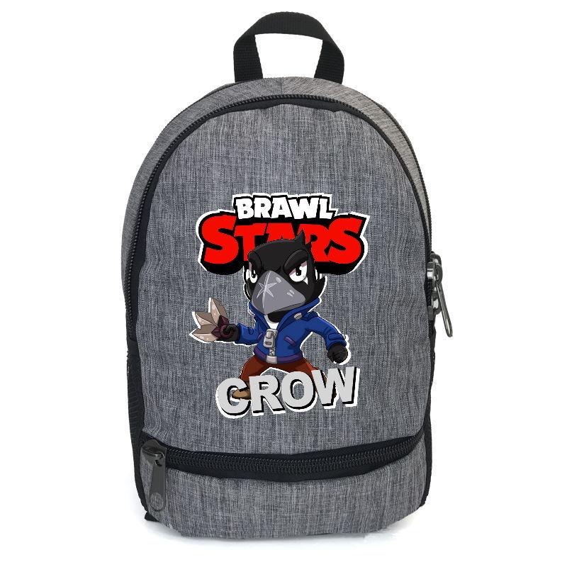 Школьный рюкзак Cappuccino Toys с принтом Бравл Старс Ворон Crow BS-018 12,5 л Серый (1446101835)