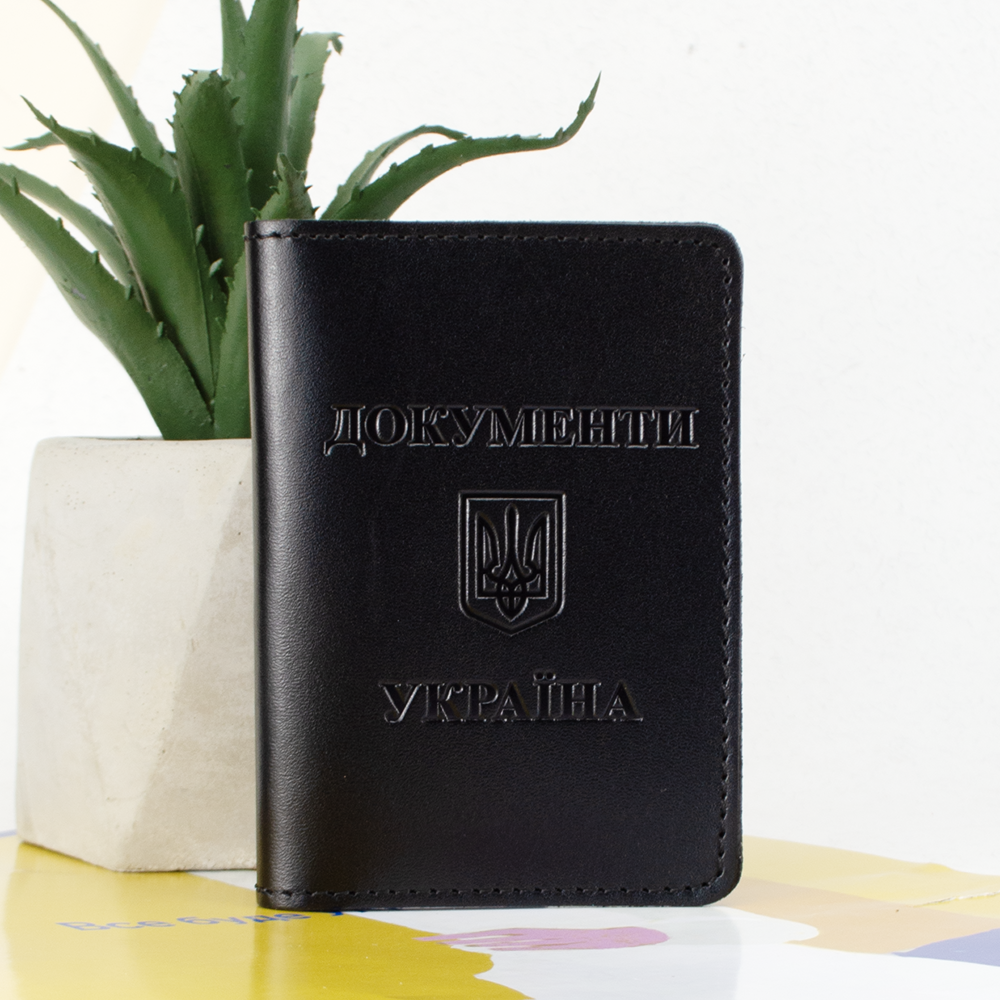 Обложка на пластиковые документы Украина Черный (1925434271)