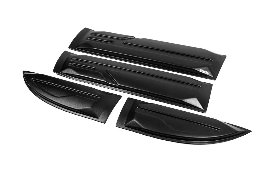 Молдинги дверей EuroCap для Mitsubishi L200 2006-2015 гг. abs-пластик Черный