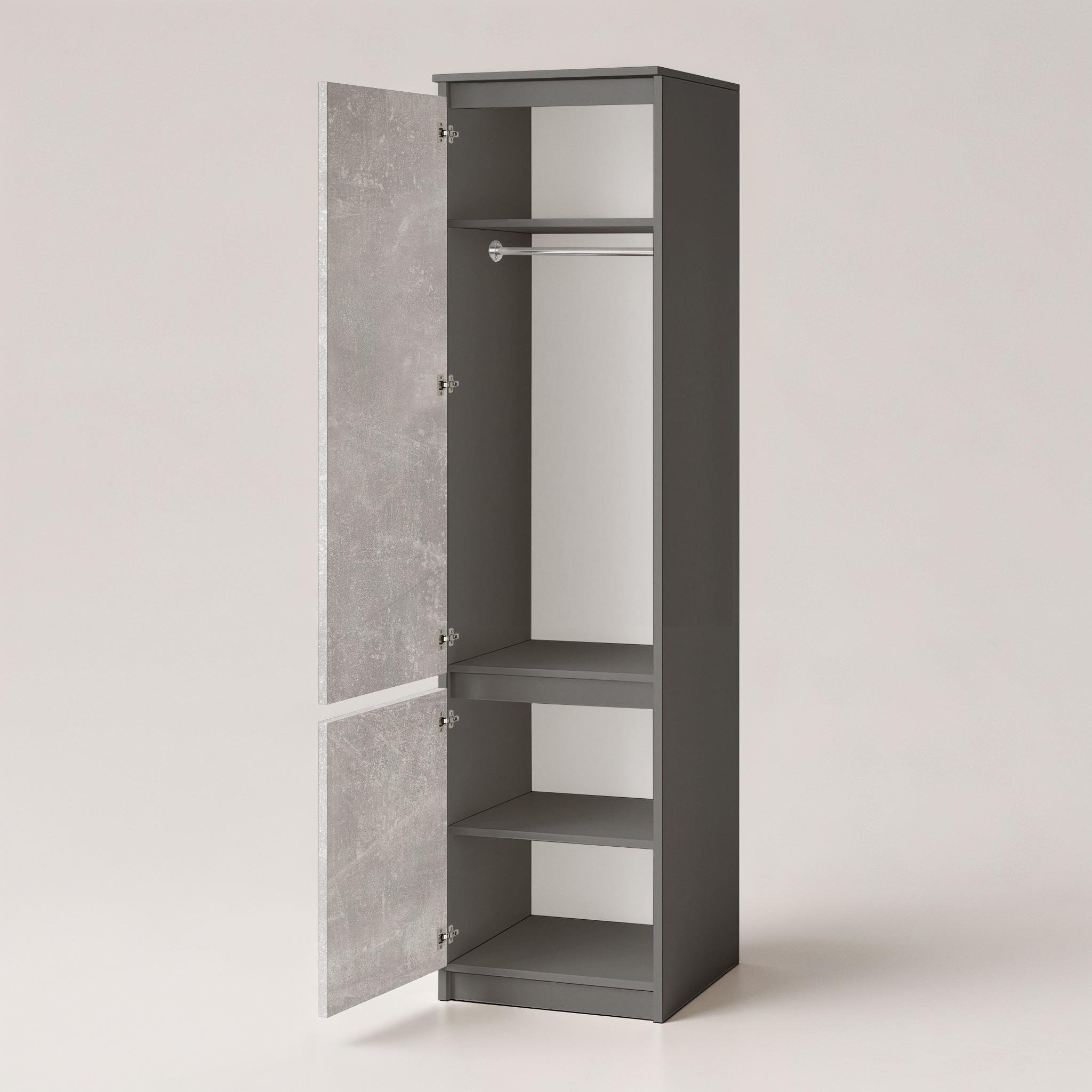 Шкаф-пенал со штангой T-218 500х498х2117 мм Антрацит/Бетон - фото 2