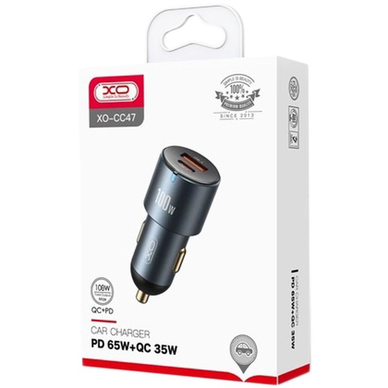 Зарядное устройство автомобильное XO CC47 PD65W+USB35W 100W Tarnish Black (92983) - фото 3
