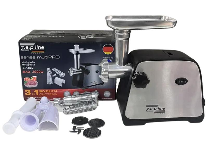 Мясорубка электрическая Zepline ZP-002 с соковыжималкой 3000 Вт Серый (GR-04494)