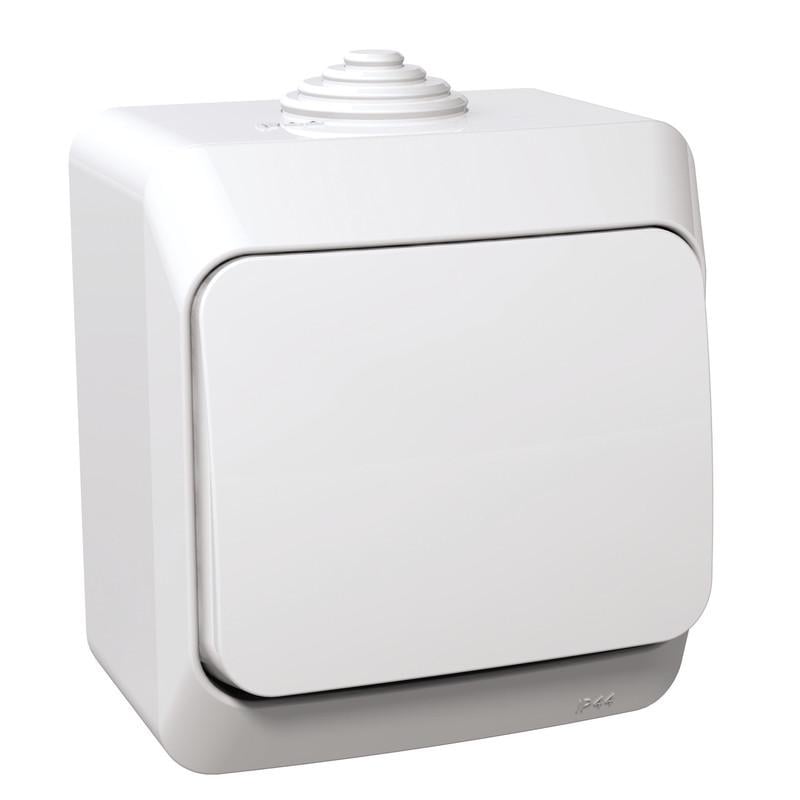Выключатель накладной Schneider Electric Cedar Plus 1-клавишный PA6 IP44 Белый (WDE000560)