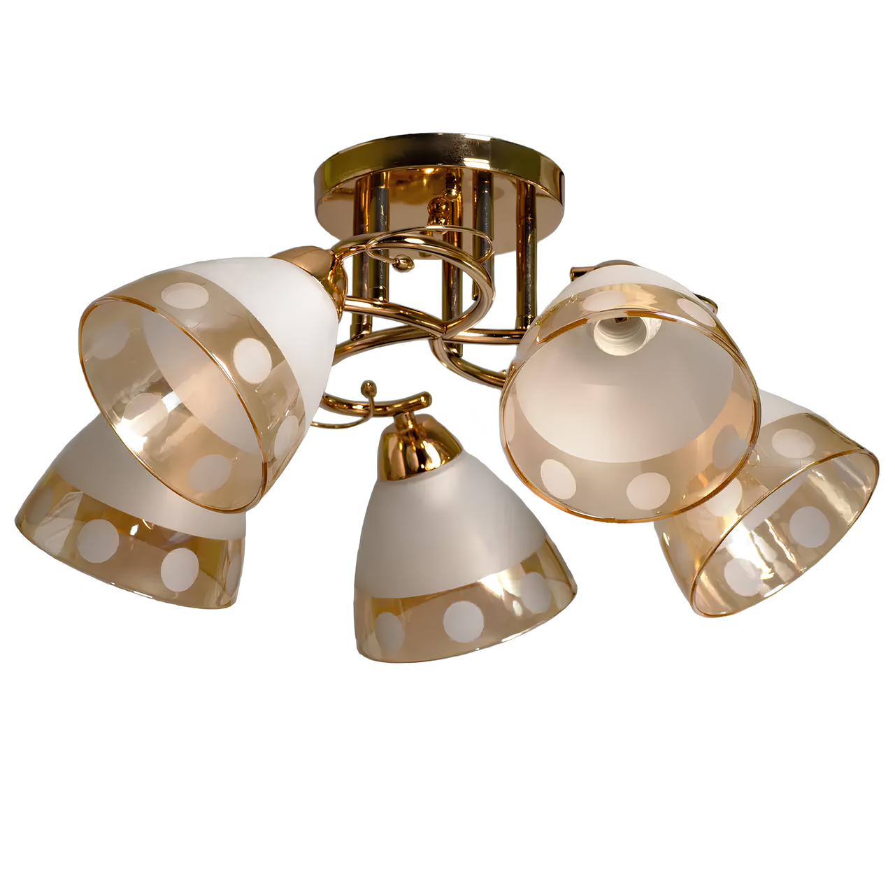 Люстра Svet на пять плафонов под лампы Е27 Золотой (SC-9155/5 FG) Люстра Svet на пять плафонов под лампы Е27 Золотой (SC-9155/5 FG)