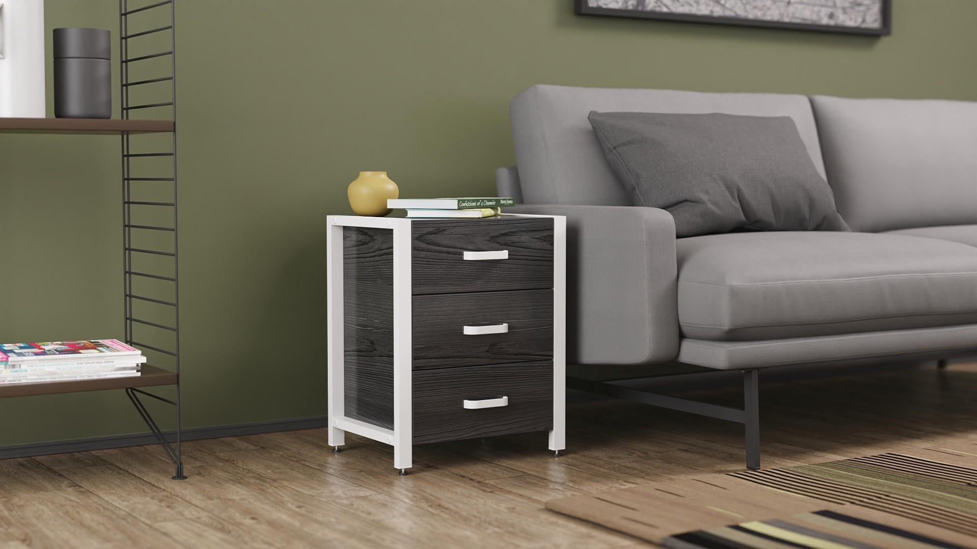 Тумба универсальная Ferrum-decor Вивьен 3 ДСП 16 мм 50x41x40 см Белый/Сосная Кембра (FRD-104195)