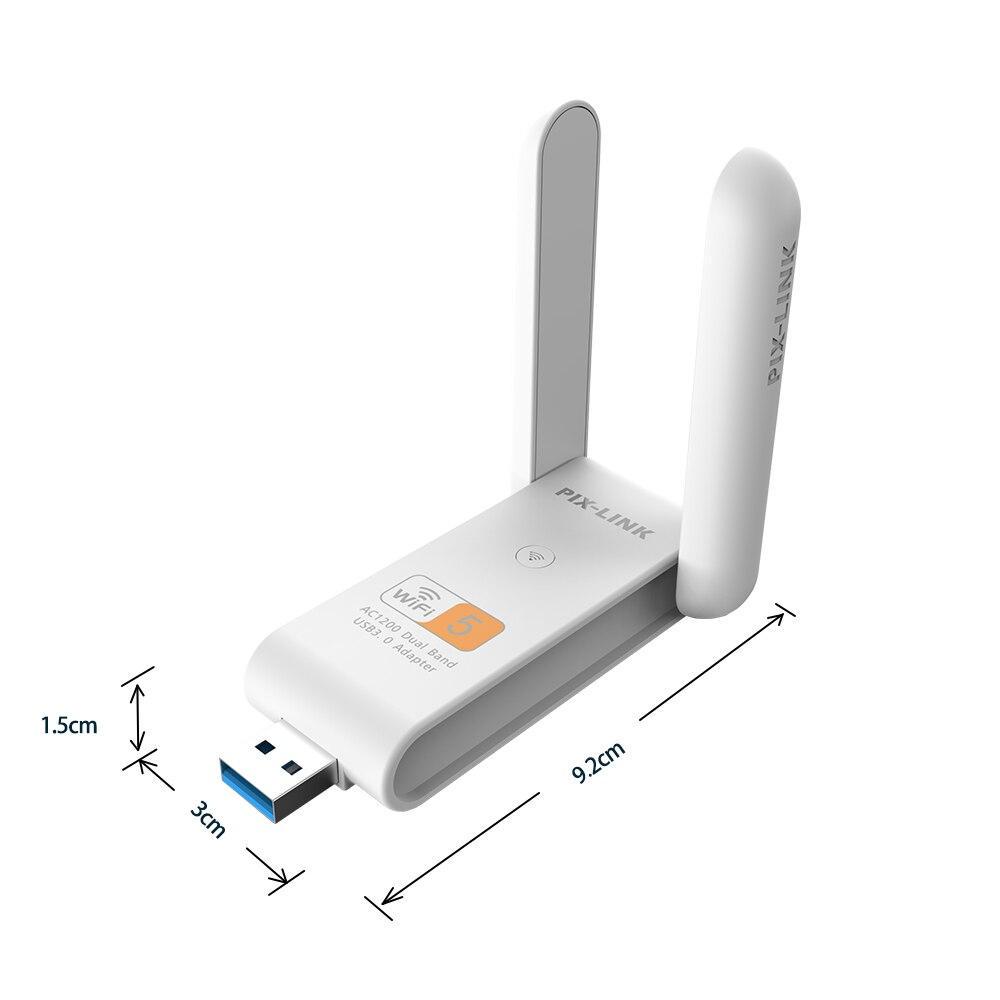 Адаптер WiFi PIX-LINK Dual Band USB 3.0 1200 Mbps (1970081114) - фото 6