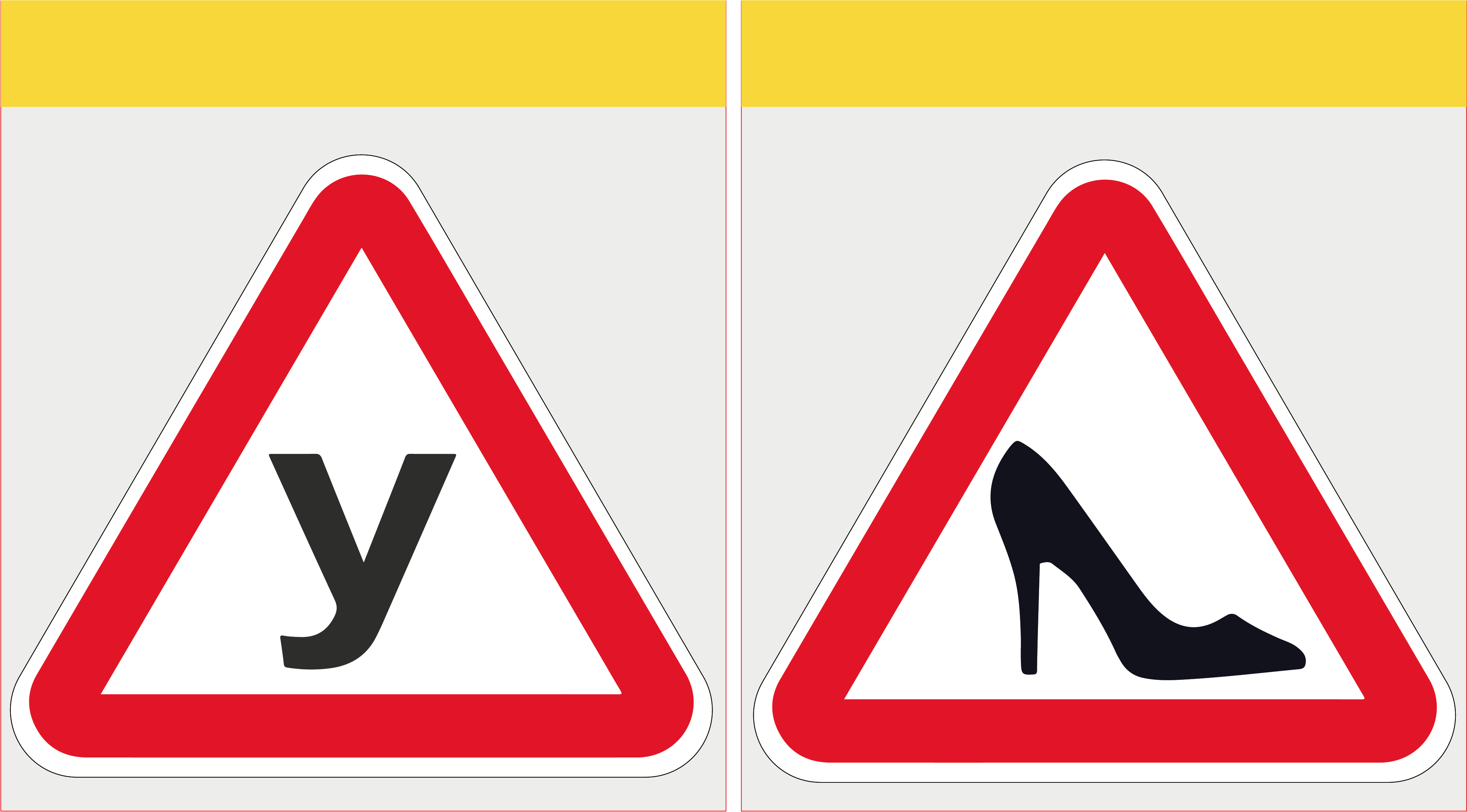 Набір наліпок на авто для водія початківця "У" та Туфелька 2 шт.