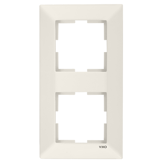 Рамка для розетки Viko Meridian двойная вертикальная Кремовый (90979032)